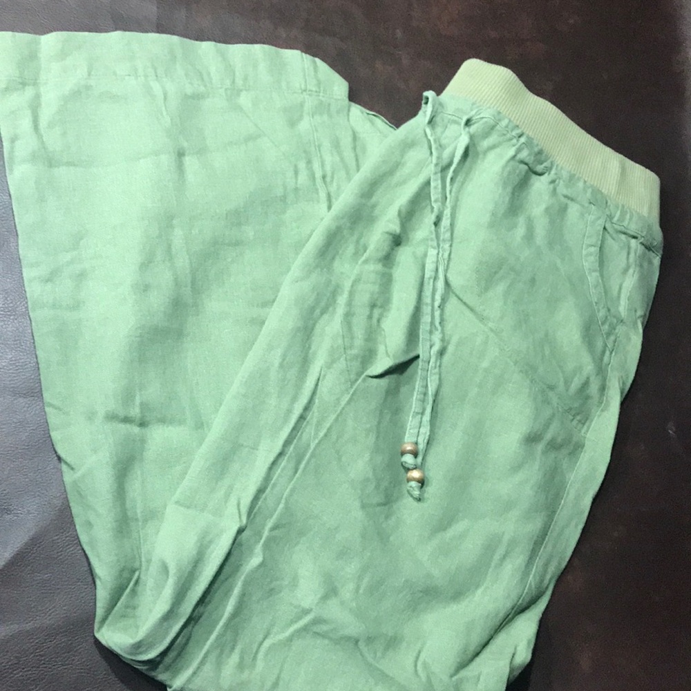 Olive elastic waist pants